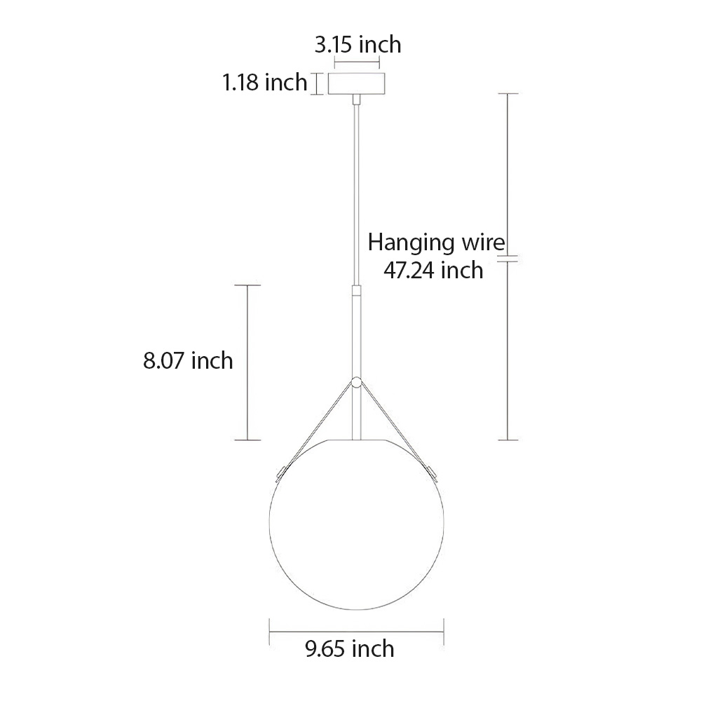 Modern White Glass Metal Pendant Light Hanging Ceiling Light