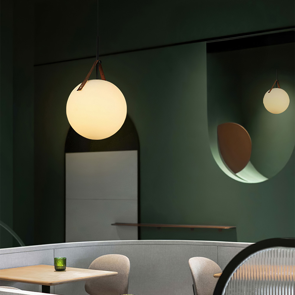 Modern White Glass Metal Pendant Light Hanging Ceiling Light