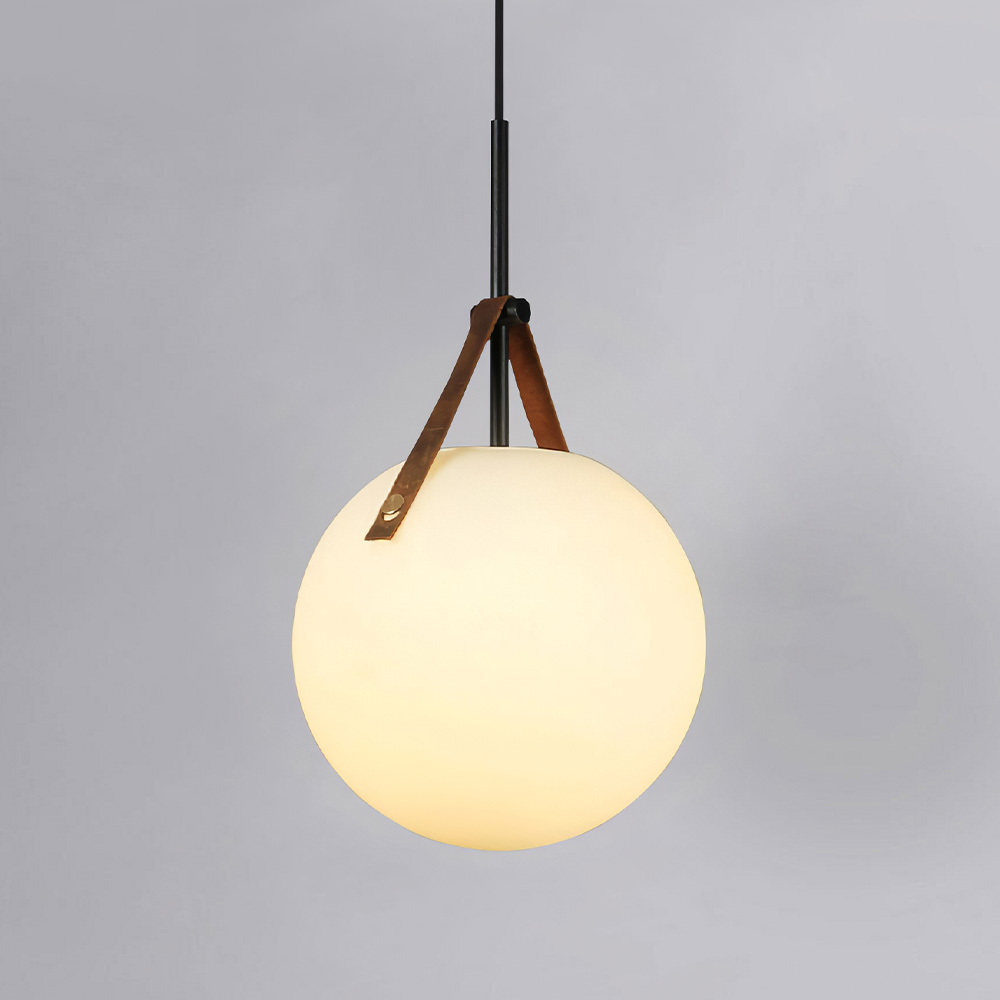 Modern White Glass Metal Pendant Light Hanging Ceiling Light