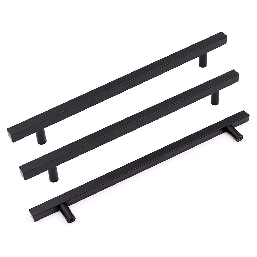 5 Pack Matte Black Dresser Pulls Square Cabinet Handles For