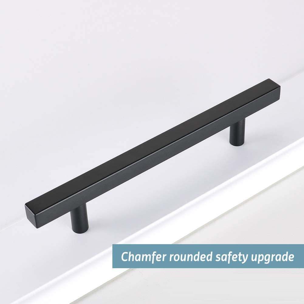 5 Pack Matte Black Dresser Pulls Square Cabinet Handles For Kitchen -Homdiy