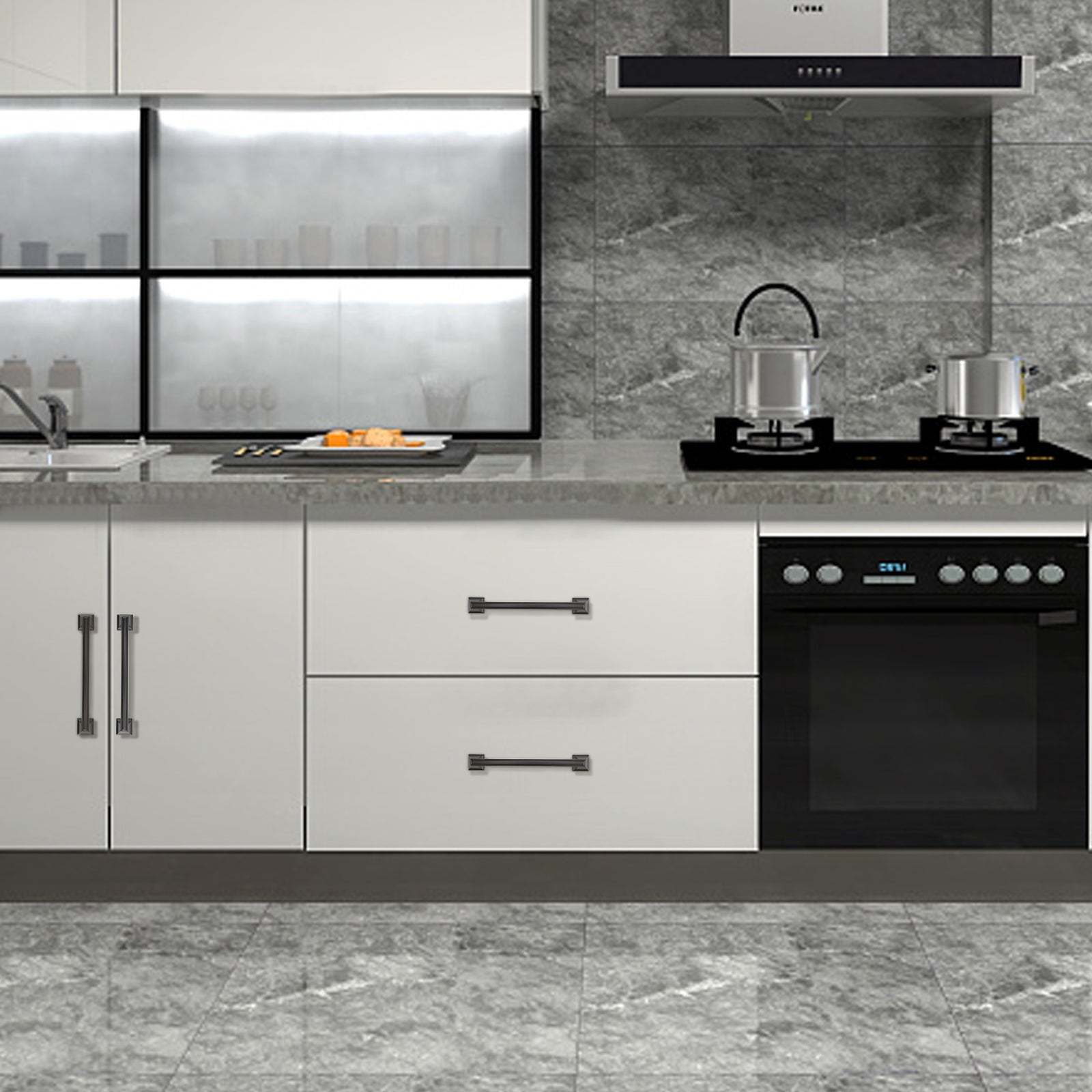 10 Pack Matte Black Cabinet Handles Black Drawer Pulls Vintage Bathroom Cabinet Handles(LS9136BK) -Homdiy