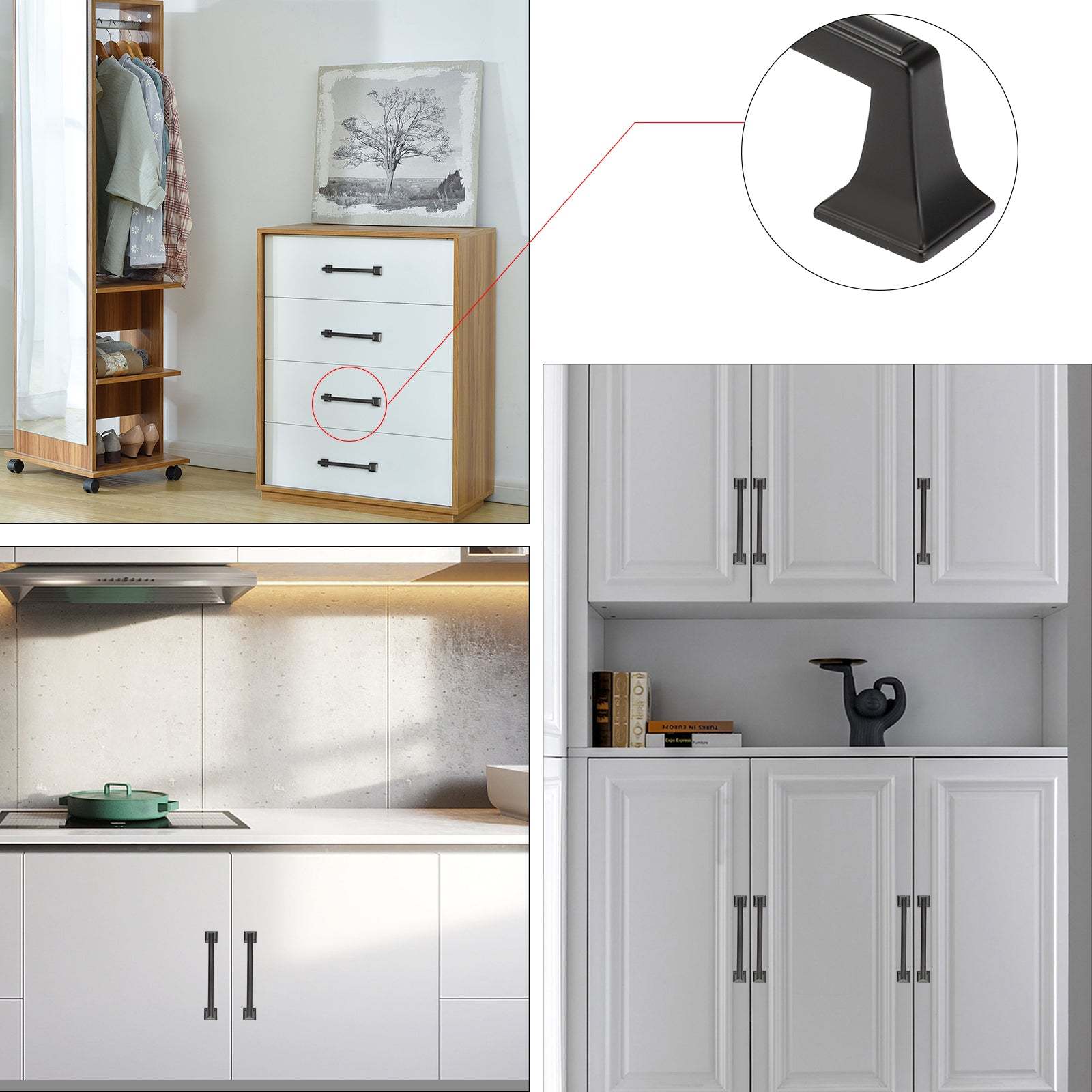 10 Pack Matte Black Cabinet Handles Black Drawer Pulls Vintage Bathroom Cabinet Handles(LS9136BK) -Homdiy