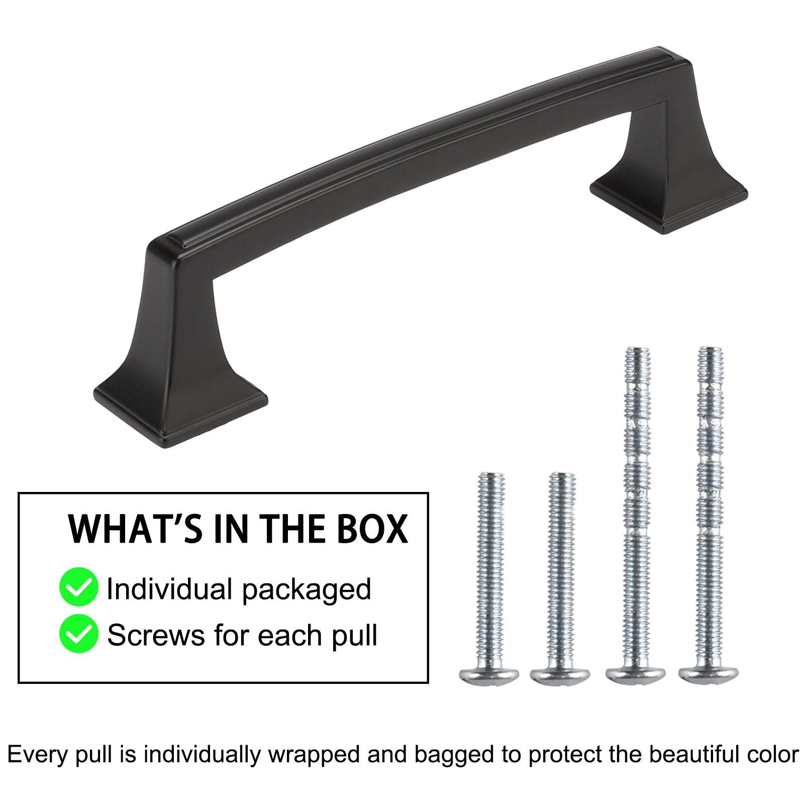 10 Pack Matte Black Cabinet Handles Black Drawer Pulls Vintage Bathroom Cabinet Handles(LS9136BK) -Homdiy