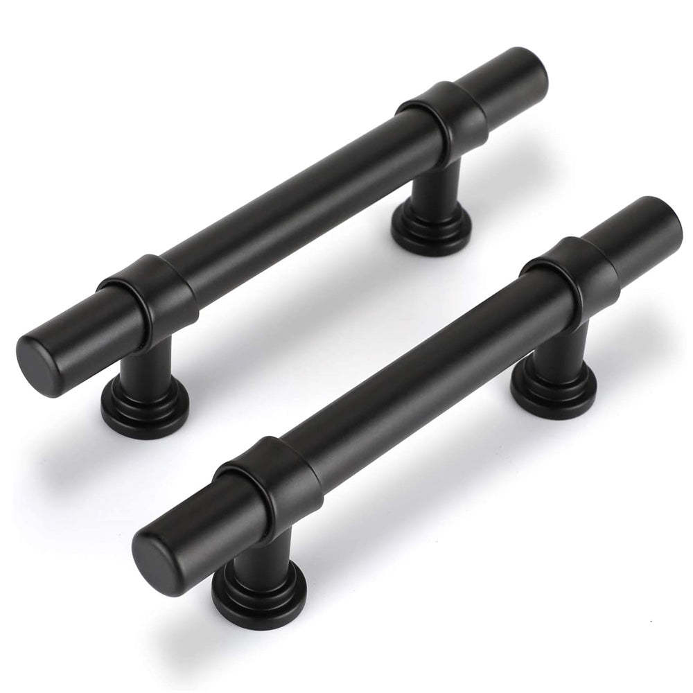 50 Pack Matte Black Cabinet Pulls Stainless Steel Cabinet Handles For Kitchen -Homdiy