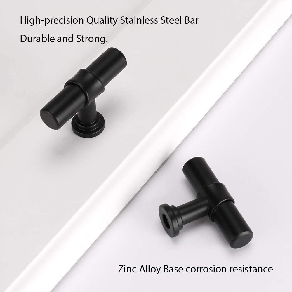 50 Pack Matte Black Cabinet Pulls Stainless Steel Cabinet Handles For Kitchen -Homdiy