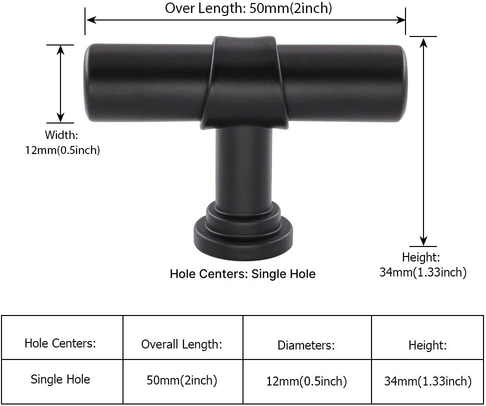 6 Pack Black Cabinet Drawer Pull And knob Euro Style