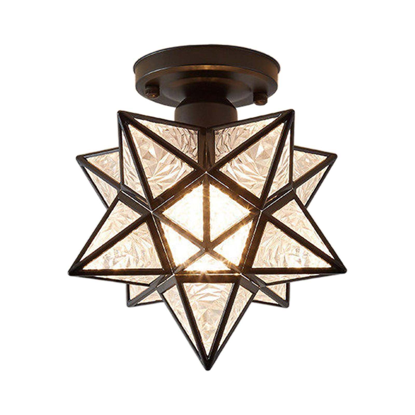 Antique Star Metal Shade Semi Flush Mount Ceiling Light -Homdiy