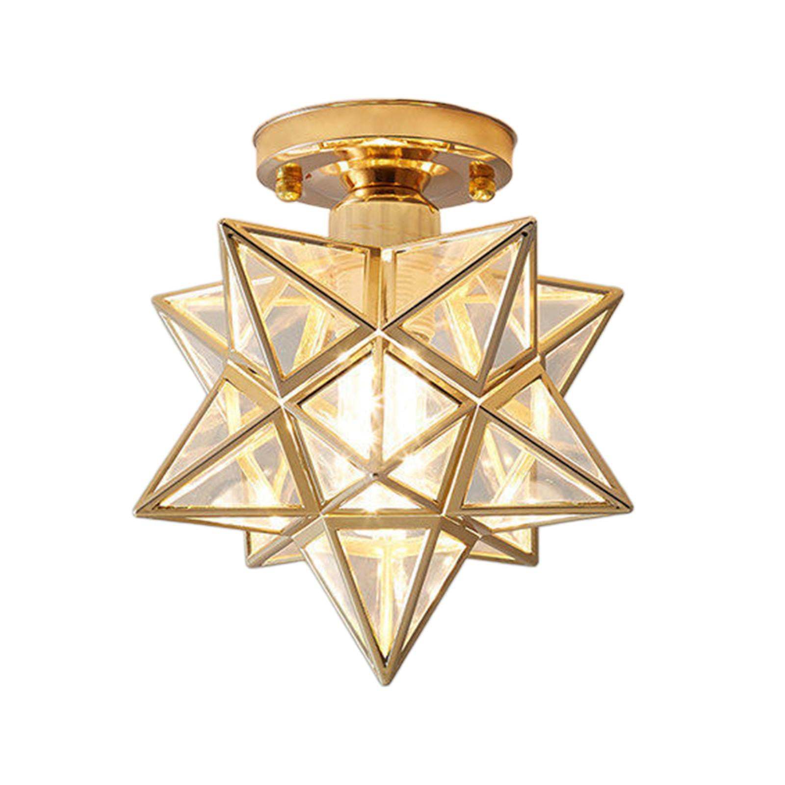 Antique Star Metal Shade Semi Flush Mount Ceiling Light -Homdiy
