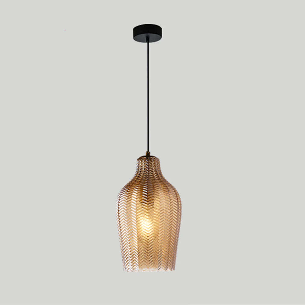Nordic Wavy Glass Shaded Single Head Pendant Light -Homdiy