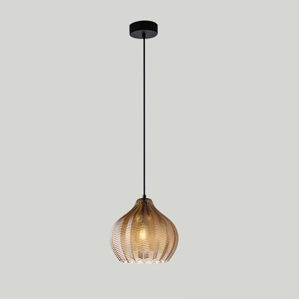 Nordic Wavy Glass Shaded Single Head Pendant Light -Homdiy