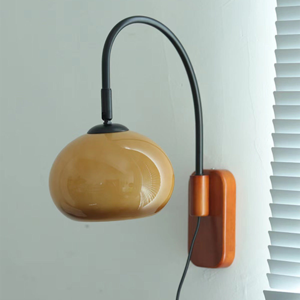 Mid Century Glass Grey Wall Sconce -Homdiy