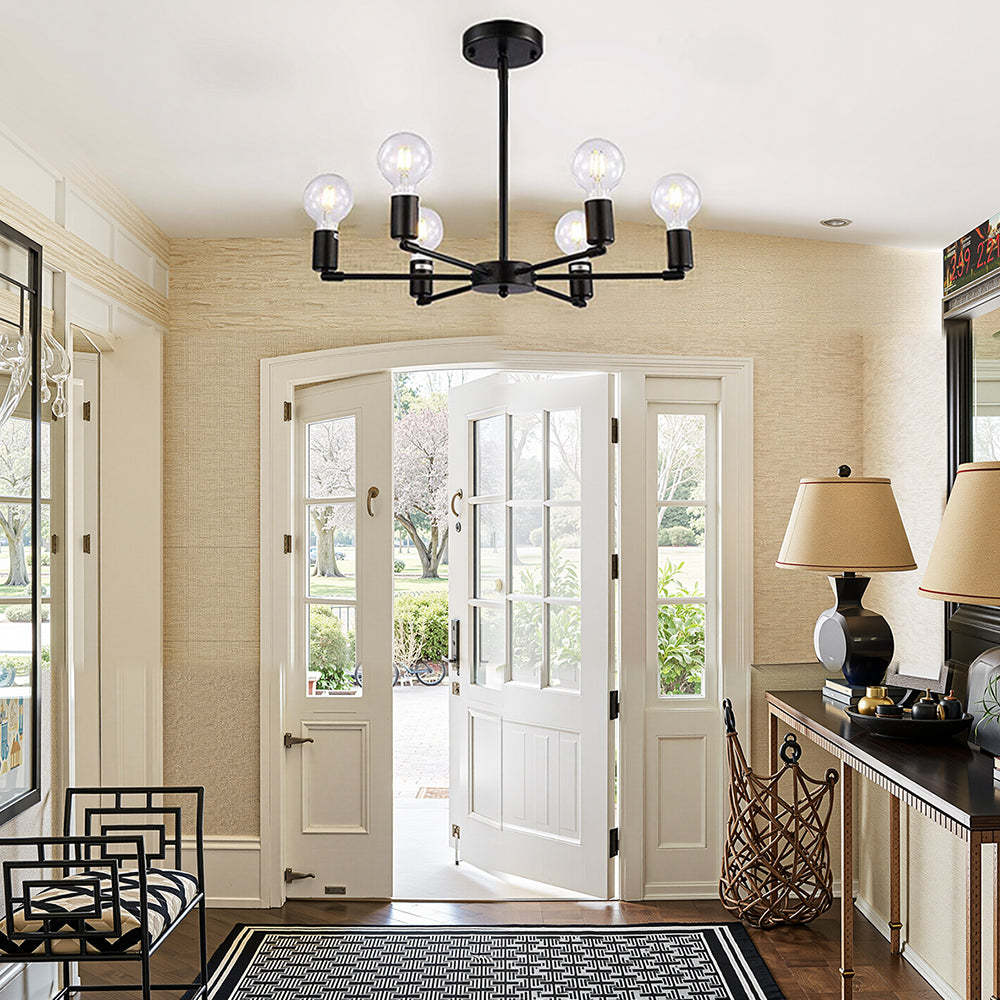 Modern Industrial 6-Light Iron Pendant Lamp Ceiling Light