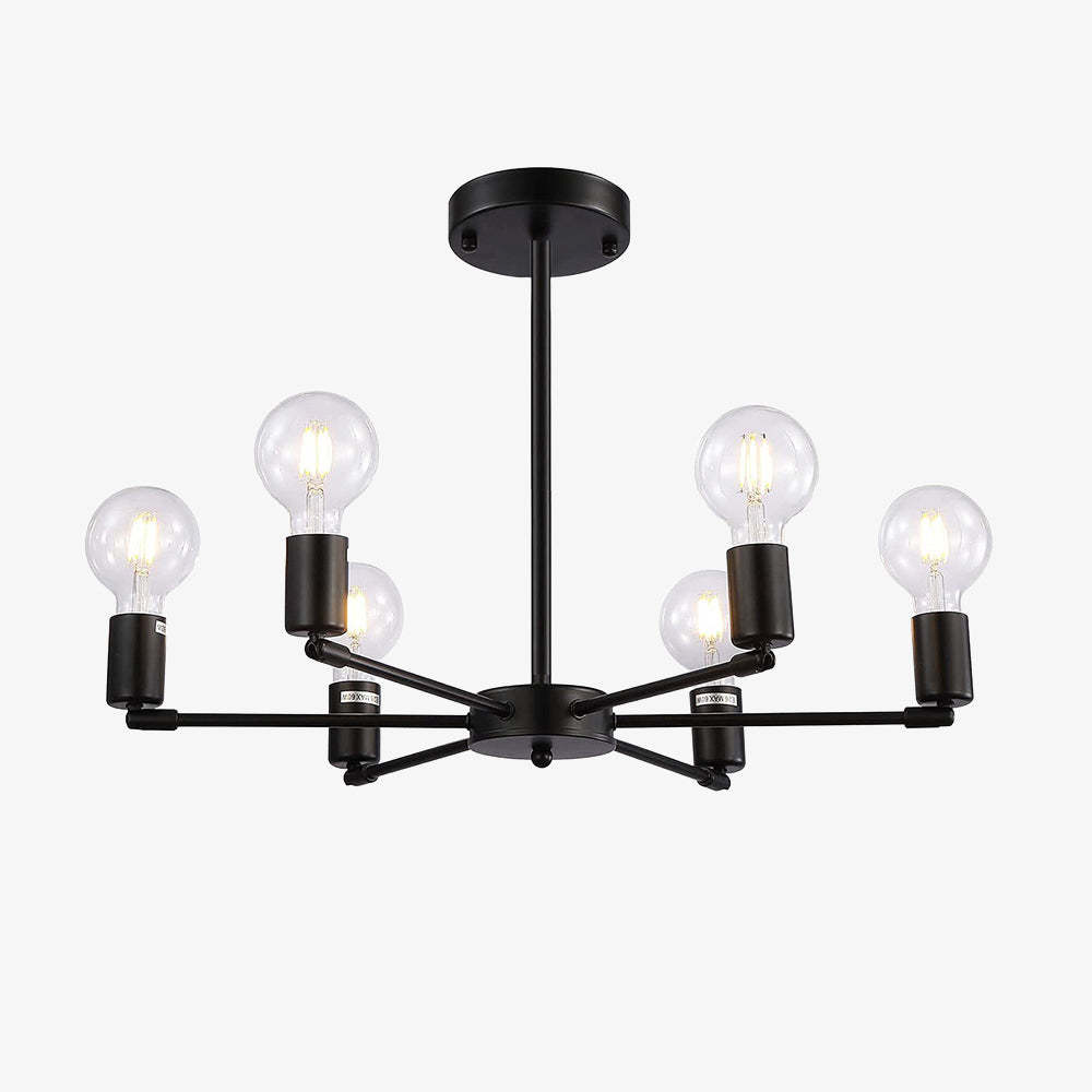 Modern Industrial 6-Light Iron Pendant Lamp Ceiling Light