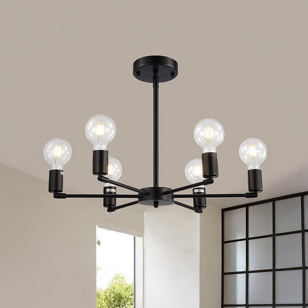 Modern Industrial 6-Light Iron Pendant Lamp Ceiling Light