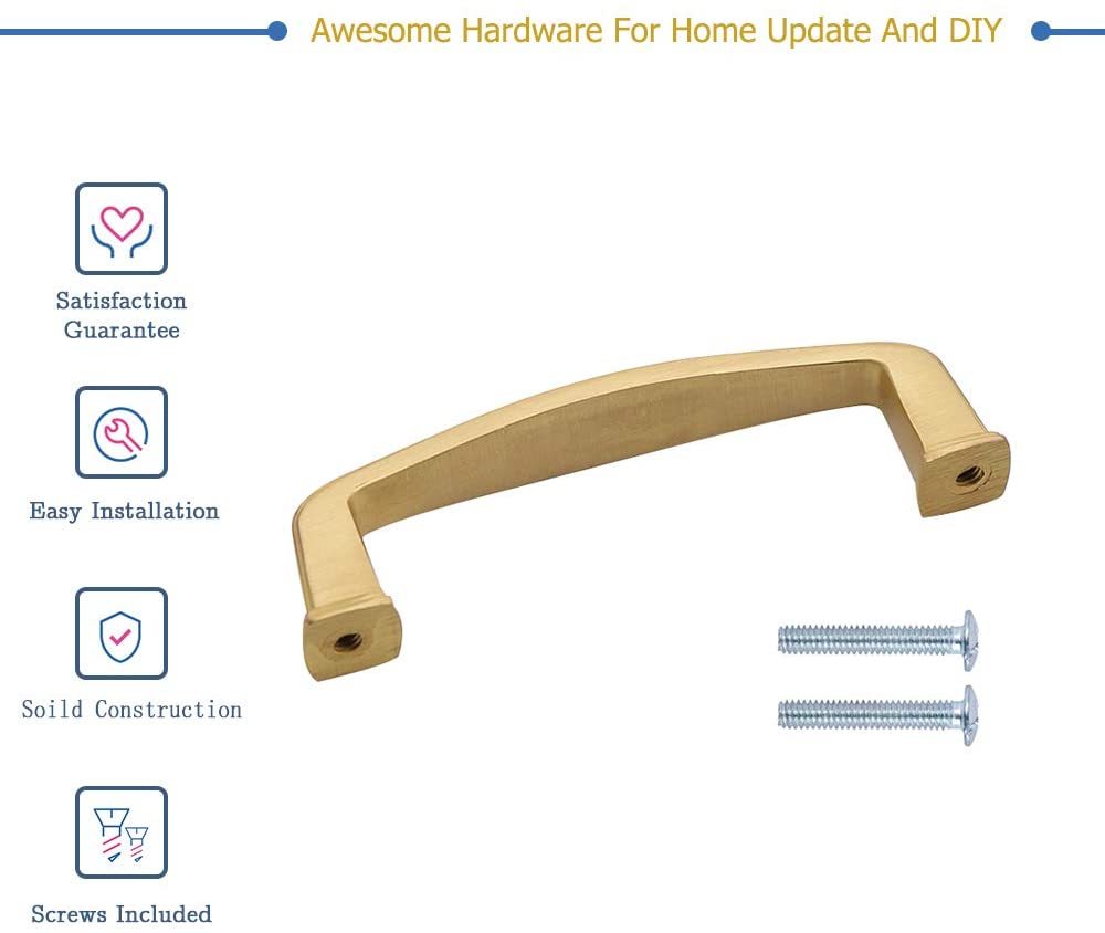 1 Pack Gold Cabinet Pulls Brushed Brass Dresser Pulls for Cupboard (LS8791GD) -Homdiy