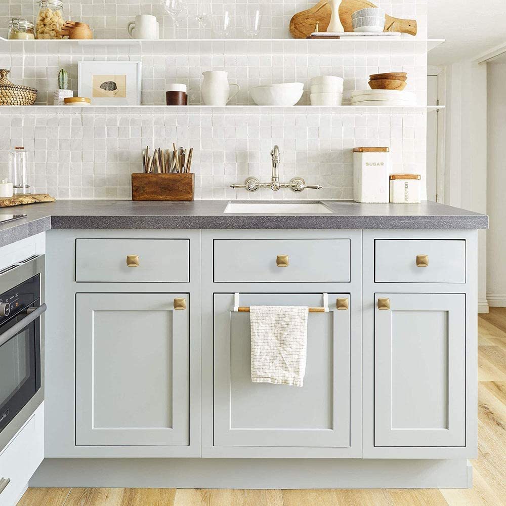 6 Pack Brushed Gold Cabinet Drawer Knobs For Kitchen (LS8791GD) -Homdiy