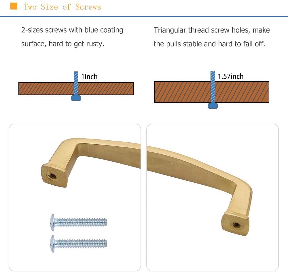 1 Pack Gold Cabinet Pulls Brushed Brass Dresser Pulls for Cupboard (LS8791GD) -Homdiy