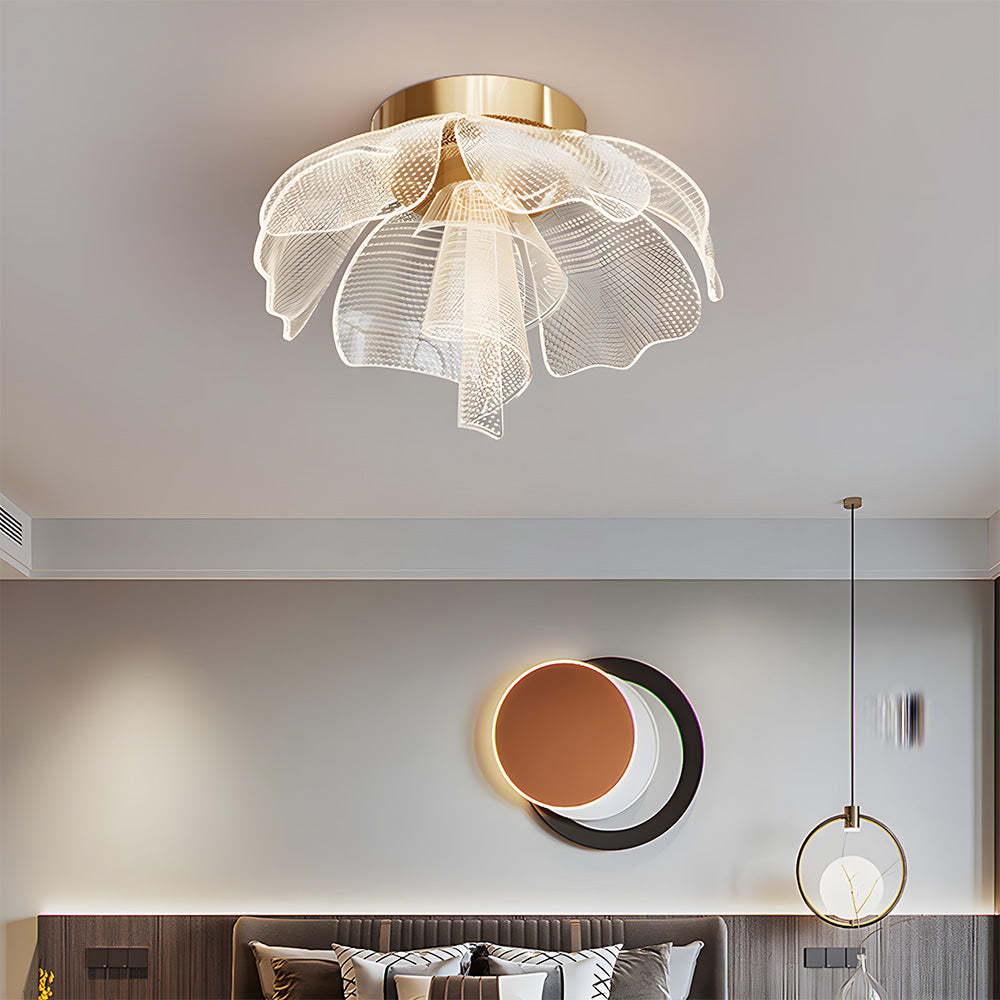 Sleek LED Flower Design Ceiling Light for Bedroom