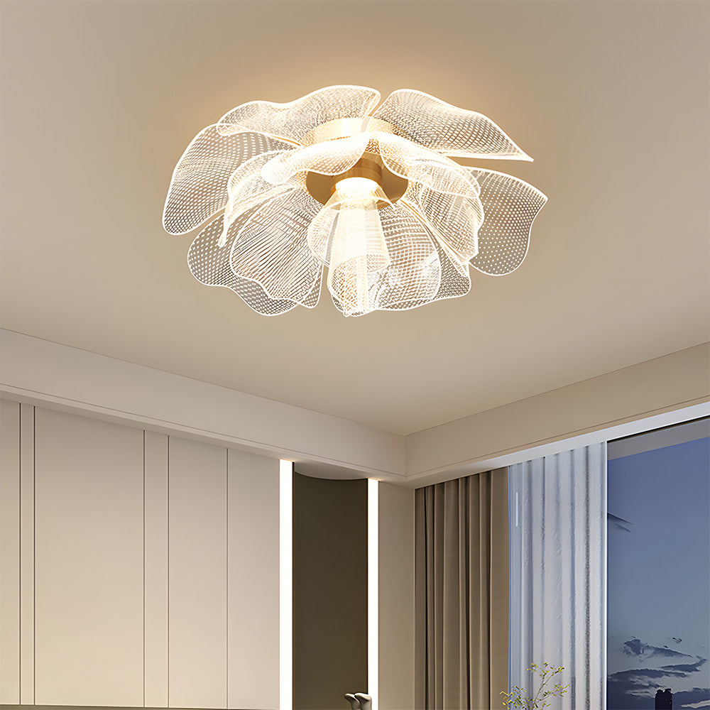 Sleek LED Flower Design Ceiling Light for Bedroom