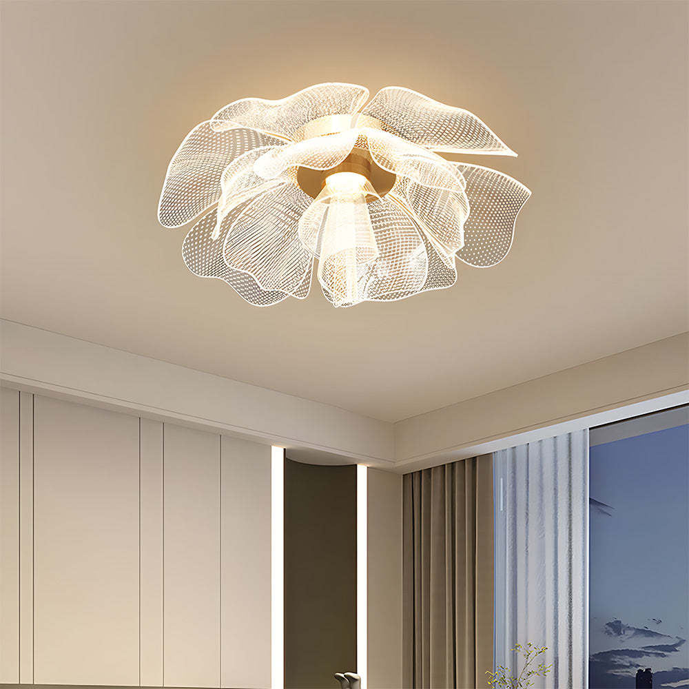 Sleek LED Flower Design Ceiling Light for Bedroom