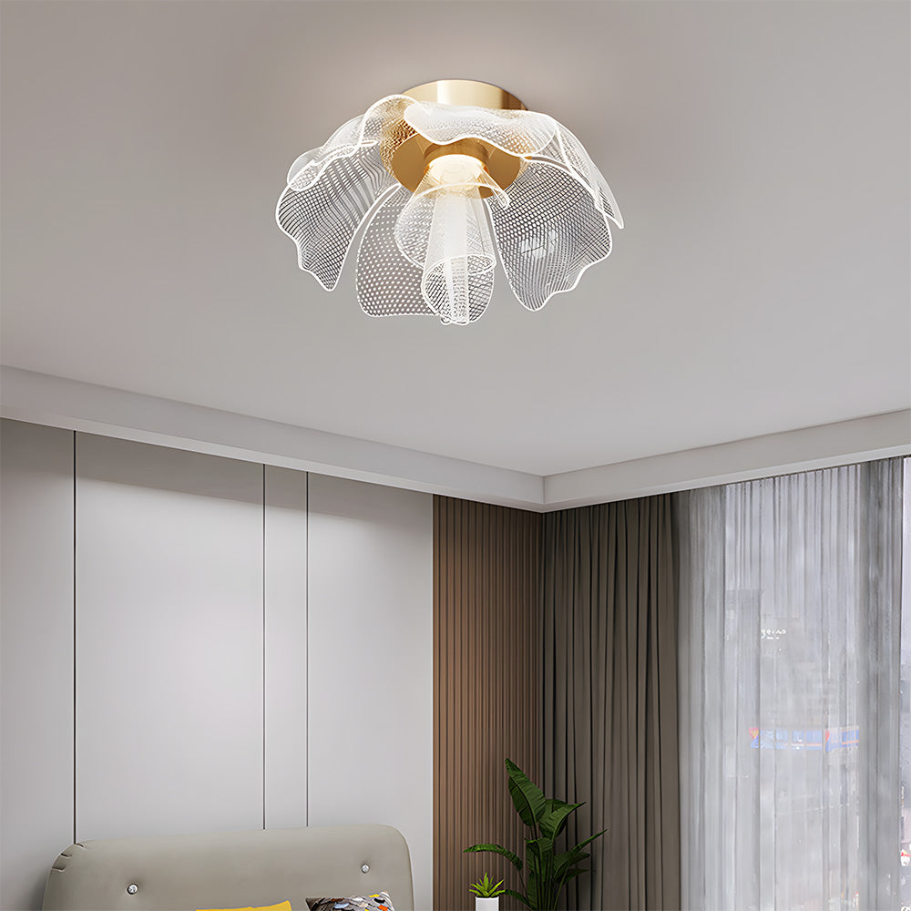 Sleek LED Flower Design Ceiling Light for Bedroom