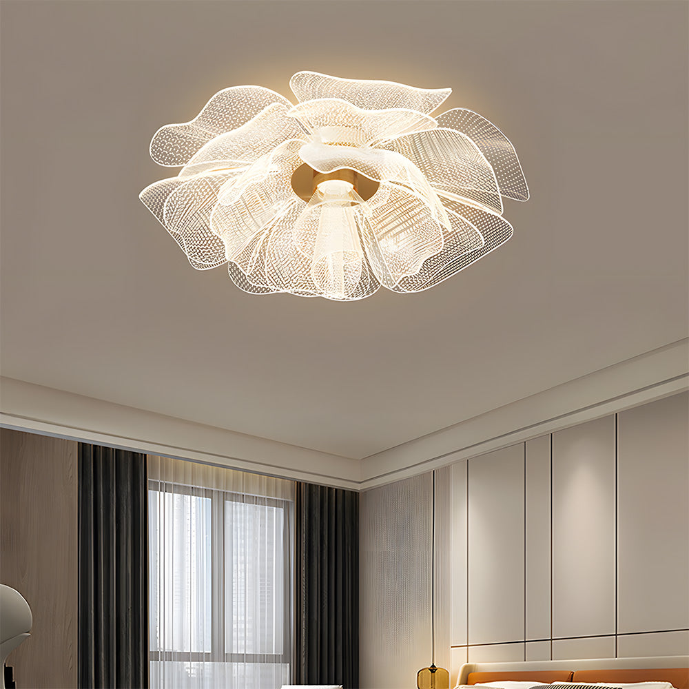 Sleek LED Flower Design Ceiling Light for Bedroom