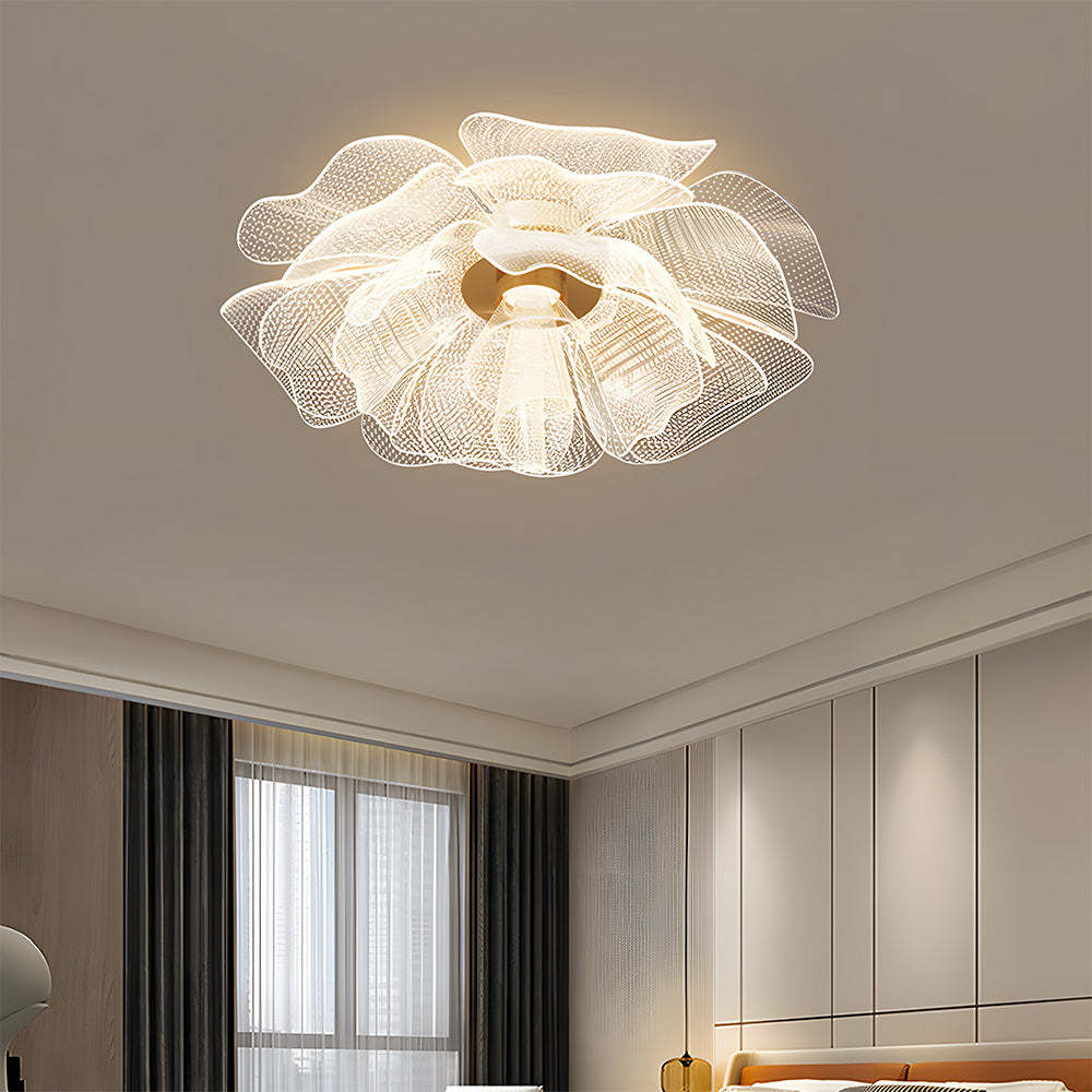 Sleek LED Flower Design Ceiling Light for Bedroom