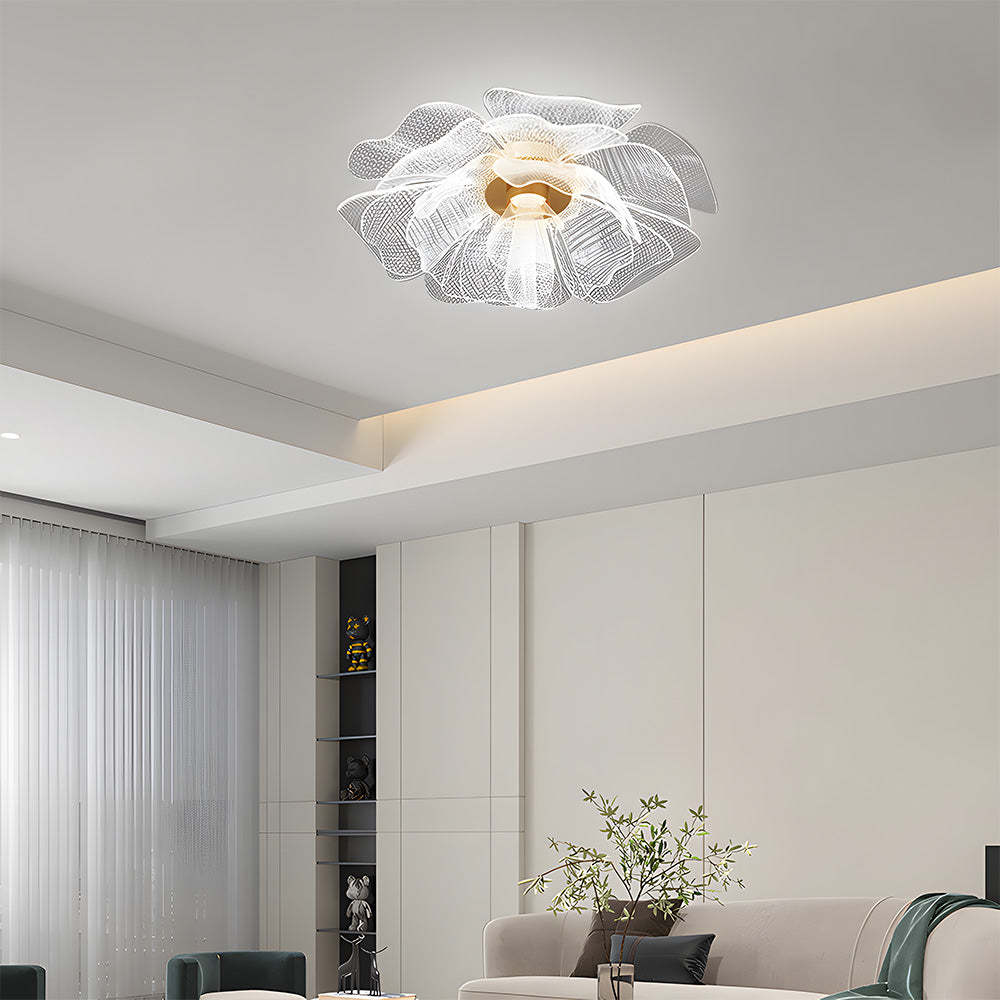 Sleek LED Flower Design Ceiling Light for Bedroom