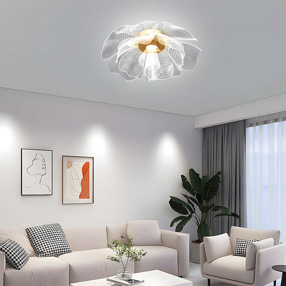 Sleek LED Flower Design Ceiling Light for Bedroom