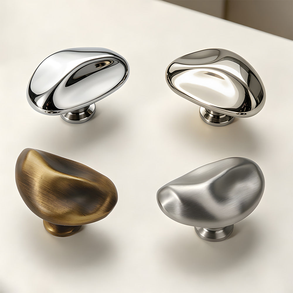 Modern Luxe Bright Silver Bronze Cabinet Closet Knob