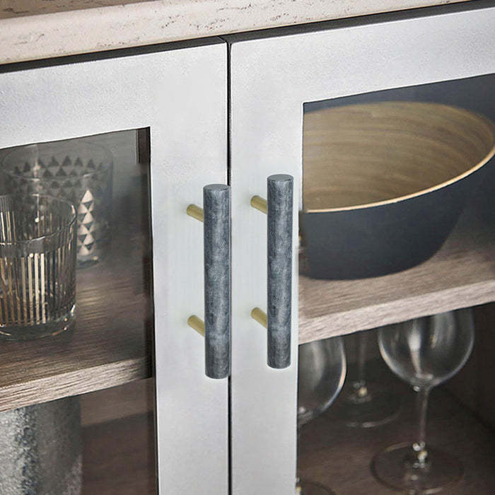 Modern Marble Brass Door Handle Wardrobe And Cabinet Pull -Homdiy