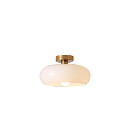 Retro Amber Round Glass Ceiling Light -Homdiy