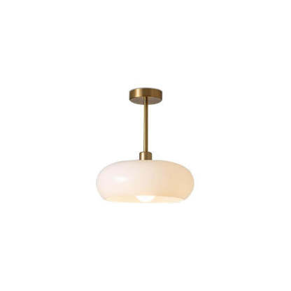 Mid-Century Dome Glass Flush Mount Ceiling Light for Hallway -Homdiy