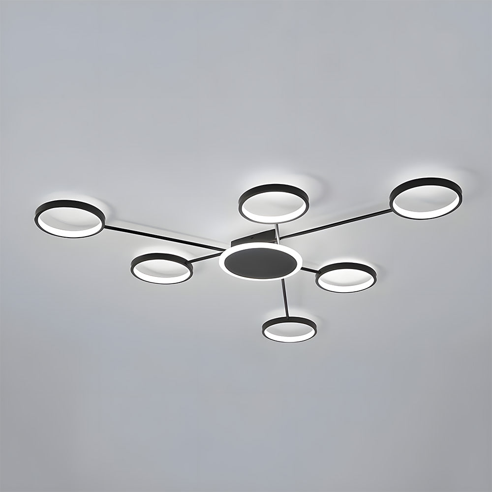 Modern Multi-Head LED Ring Ceiling Light