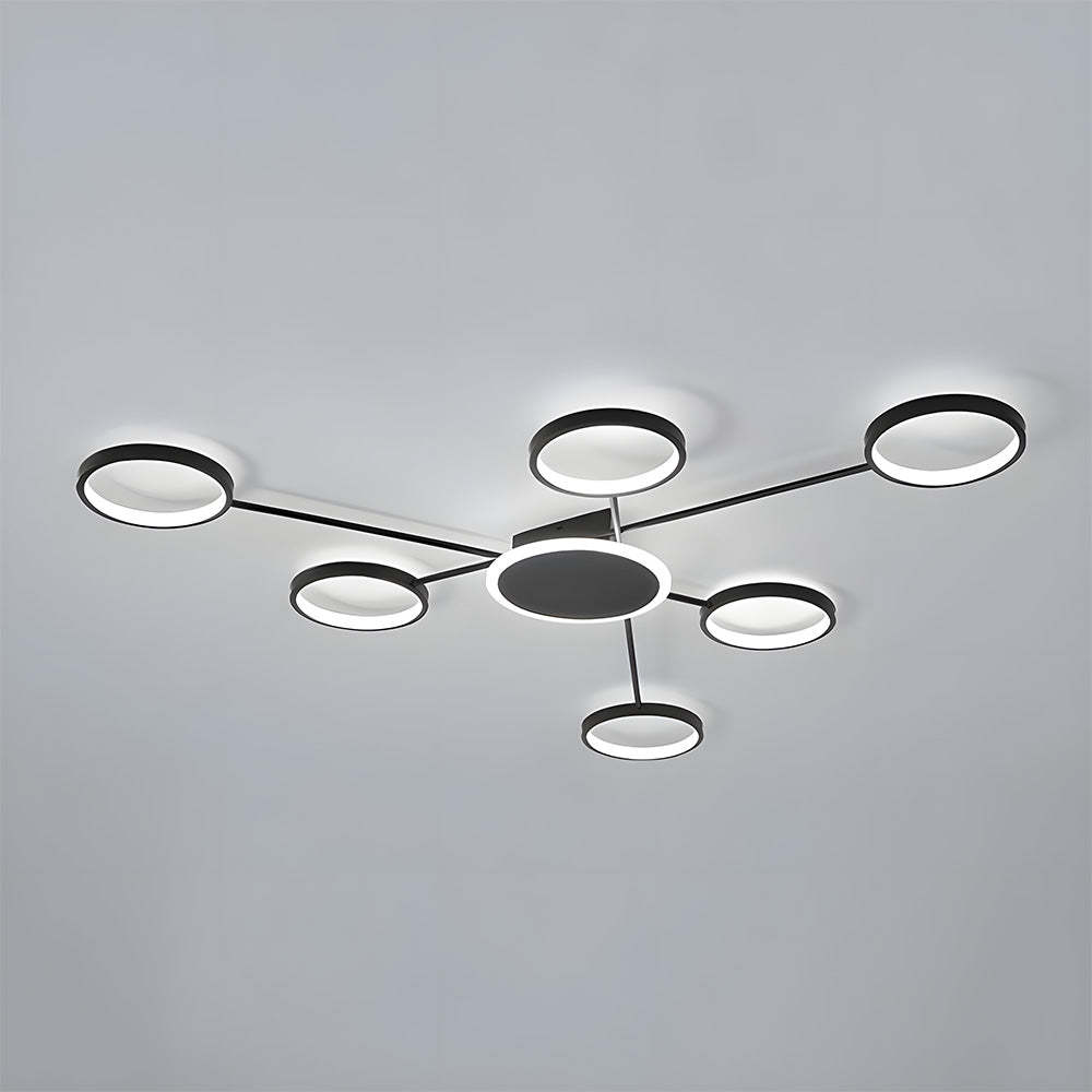 Modern Multi-Head LED Ring Ceiling Light