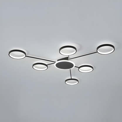 Modern Multi-Head LED Ring Ceiling Light
