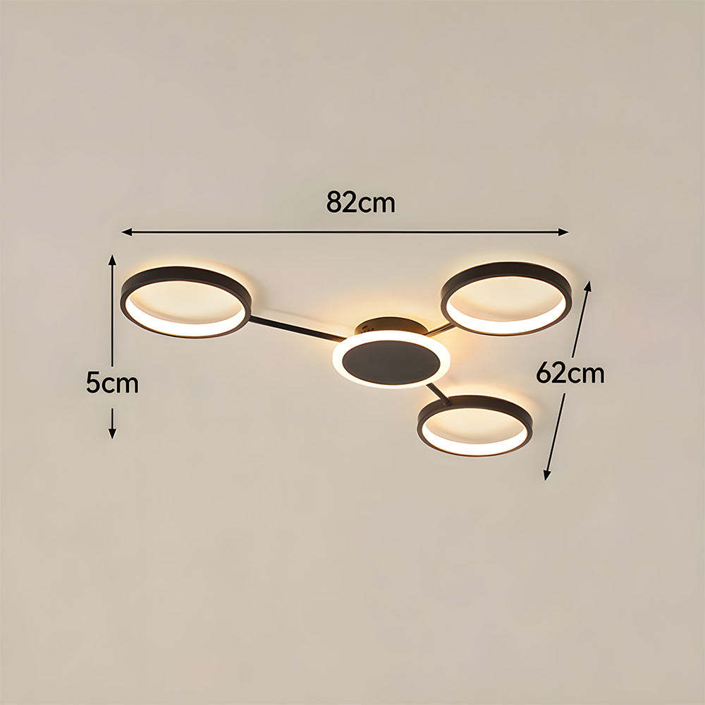 Modern Multi-Head LED Ring Ceiling Light