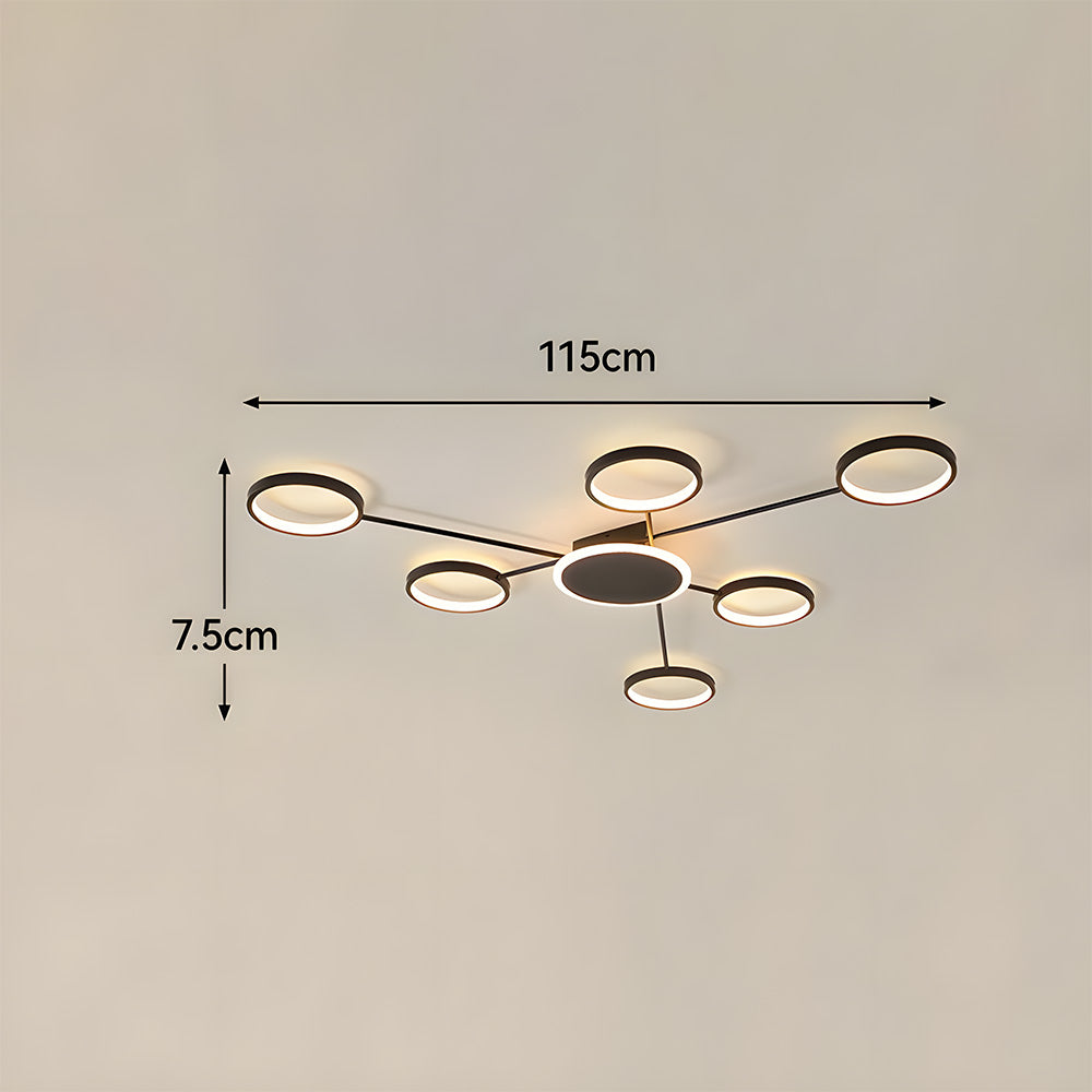 Modern Multi-Head LED Ring Ceiling Light