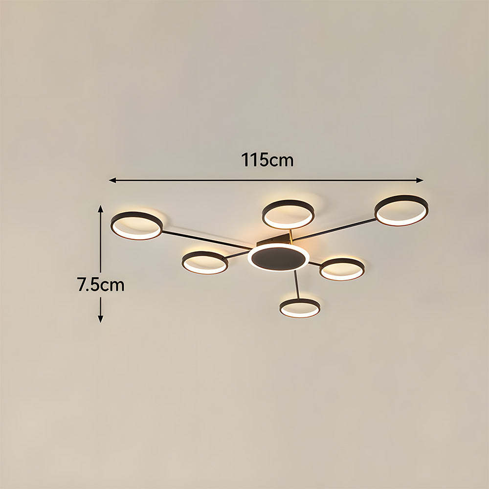 Modern Multi-Head LED Ring Ceiling Light