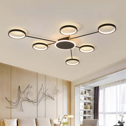 Modern Multi-Head LED Ring Ceiling Light