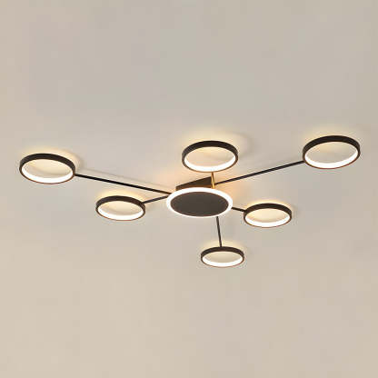 Modern Multi-Head LED Ring Ceiling Light