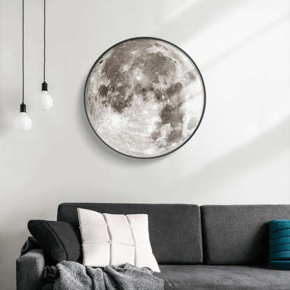 Homdiy Flush Mount Ceiling Light Modern 3D Printing Moon