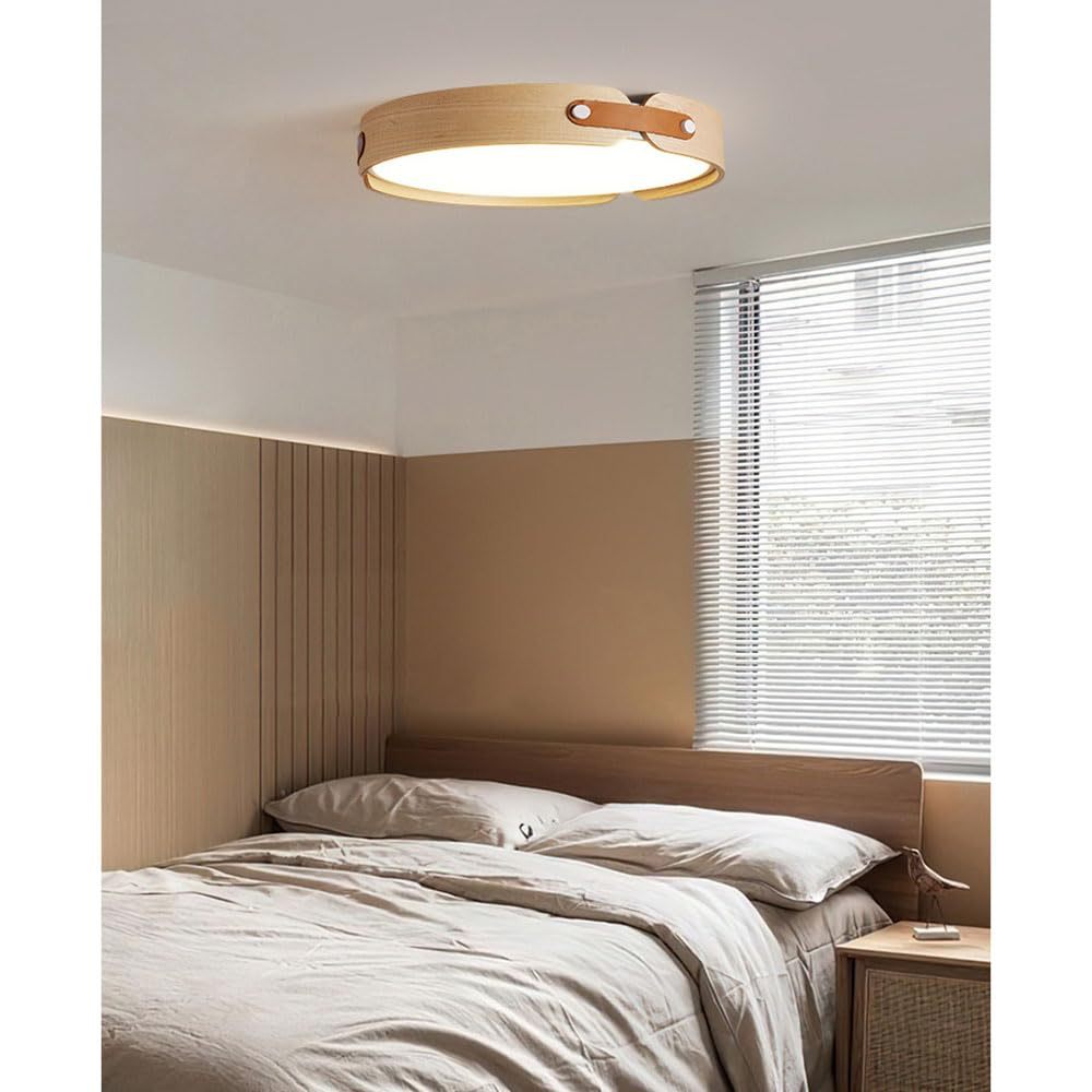 Mid-Century Wood Dome Ceiling Lamp -Homdiy