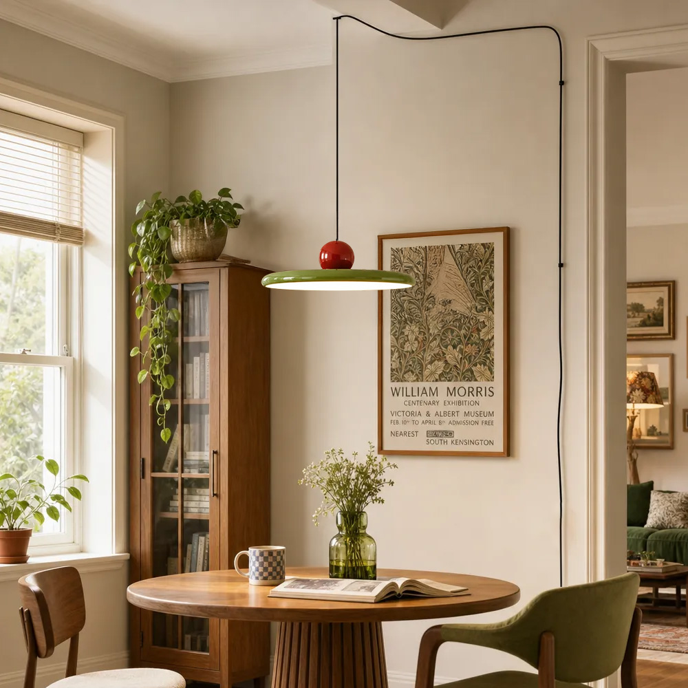 Nordic Dining Room Colorful Plug-in Pendant Light