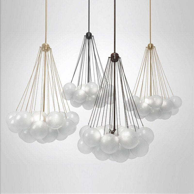 Vintage Glass Bubble Chandelier -Homdiy
