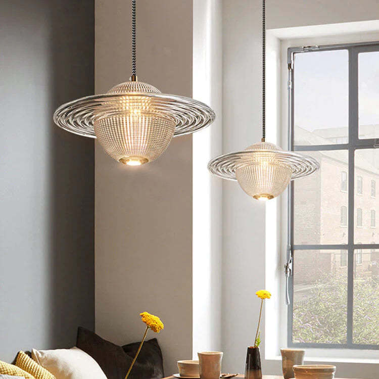 Vintage Glass Planet Pendant Light -Homdiy