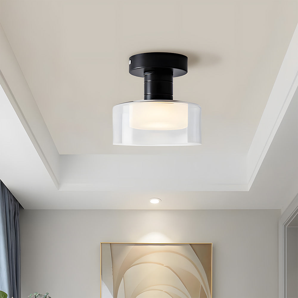 Nordic-Inspired Glass LED Ceiling Light for Hallway