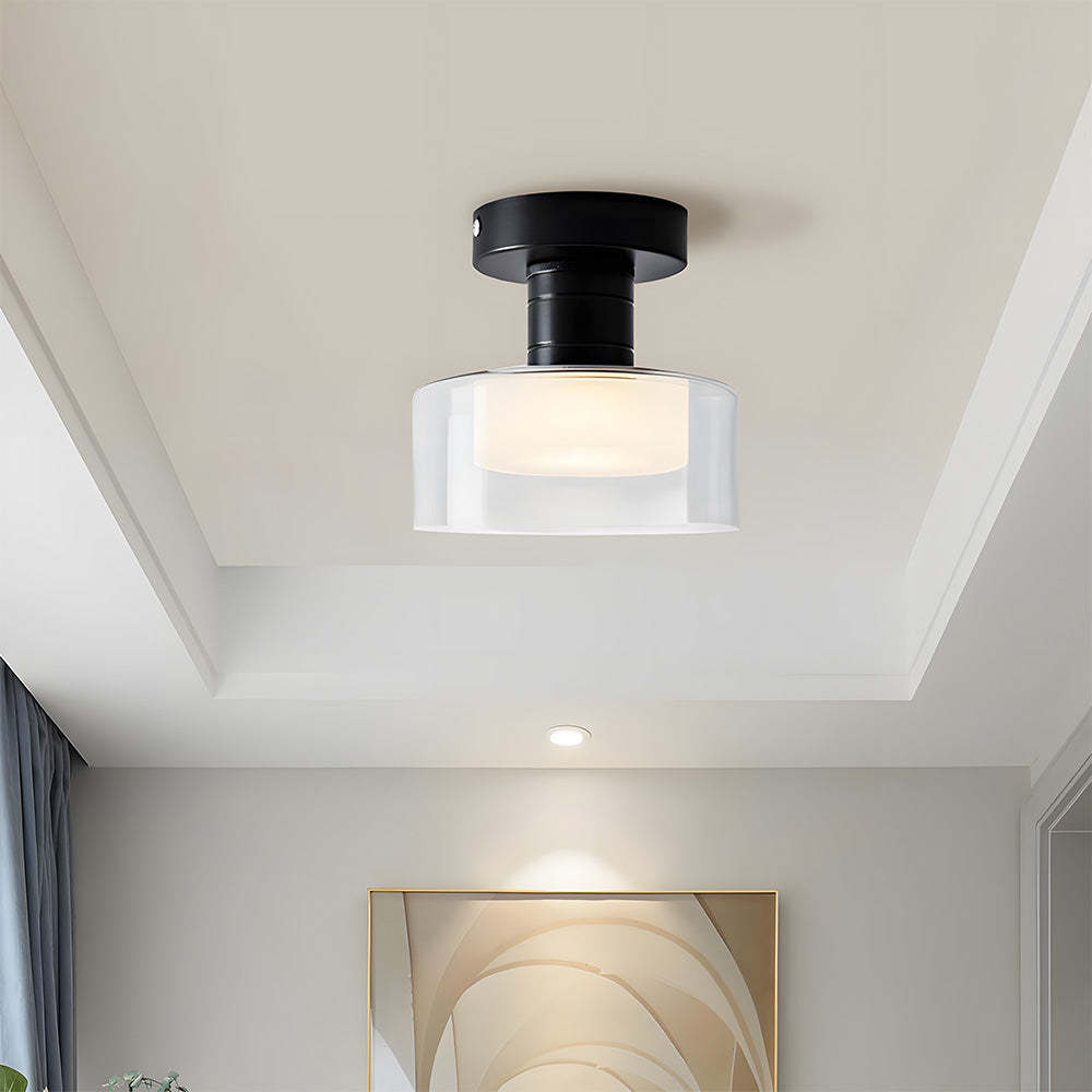 Nordic-Inspired Glass LED Ceiling Light for Hallway