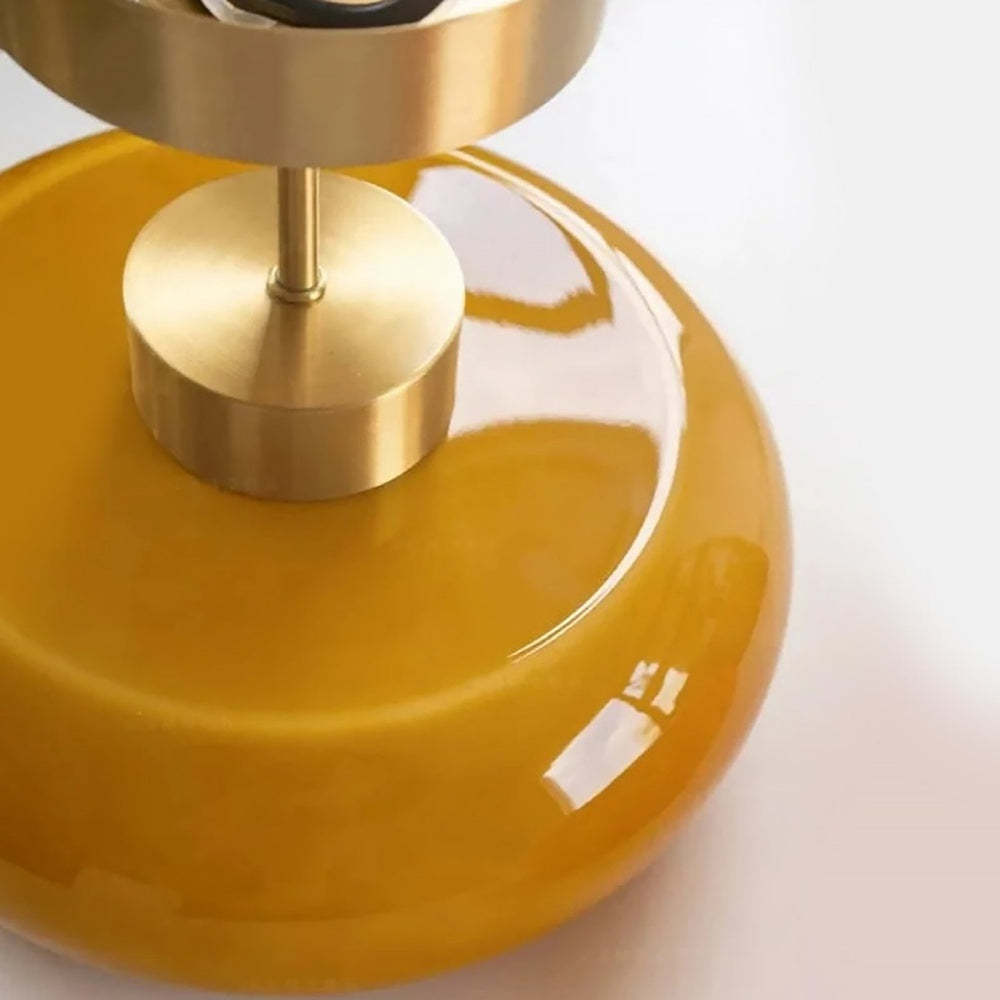 Retro Amber Round Glass Ceiling Light -Homdiy